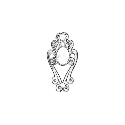 Artigiana Fiorentina Bigiotteria- Orecchino Ottone stampato nichelato e cabochon di vetro
