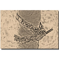 BRACCIALE IN PELLE E CATENA