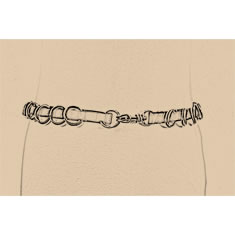 CINTURA IN PELLE E ANELLI METALLICI