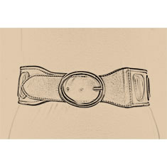 CINTURA CORSETTO IN PELLE CON DECORAZIONI IN PELLE BOMBATA