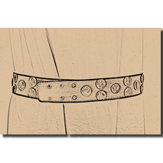 CINTURA IN PELLE BORCHIATA