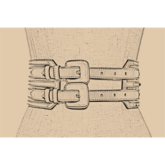 CINTURA CORSETTO IN PELLE CON DOPPIA FIBBIA