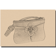 POCHETTE IN PELLE CON FIORE METALLICO