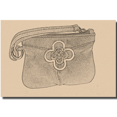 POCHETTE IN PELLE CON DECORAZION A FORMA DI FIORE METALLICO