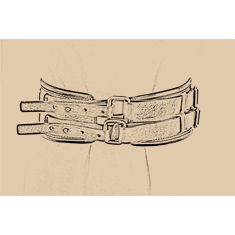 CINTURA CORSETTO IN PELLE WITH DOUBLE SCROLLING CLOSURE