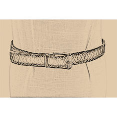 CINTURA IN PELLE CON INTRECCIO IN PELLE