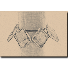 BRACCIALE IN CATENA E PENDENTI IN PELLE