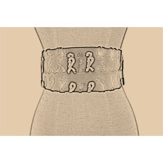 CINTURA CORSETTO IN TESSUTO STAMPATO