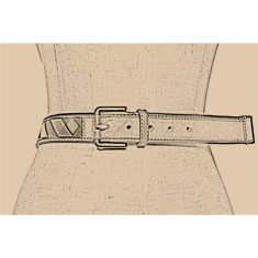 CINTURA IN PELLE E TESSUTO CON CORNICE IN PELLE