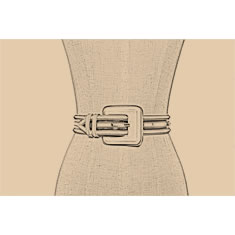 CINTURA IN PELLE CON CORNICE IN CAMOSCIO E FIBBIA FASCIATA IN PELLE