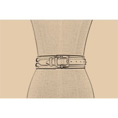 CINTURA CORSETTO IN PELLE CON STRISCE IN CAMOSCIO BOMBATO