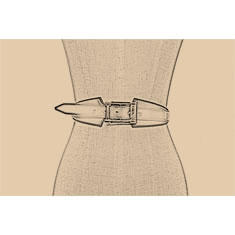 CINTURA CORSETTO IN PELLE BOMBATA E CON FIBBIA FASCIATA IN PELLE INTRECCIATA