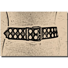 CINTURA IN PELLE BICOLORE