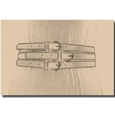 CINTURA CORSETTO IN PELLE CON TRIPLA FIBBIA