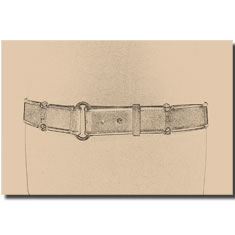 CINTURA IN PELLE CON CHIUSURA AD AD ANELLO METALLICO E ATTACCHI METALLICI